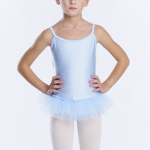 Bezioner Body Danza Classica Bambina Con Gonna Rimovibile Vestito Da Balletto Gonnellino Danza Manica Lunga Blu 100 (3-4 Anni,100-110 Cm - 4
