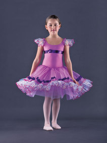 Tutu Danza Classica Bambina - Gonna Chiffon Asimmetrica, Corta Davanti E Lunga Dietro